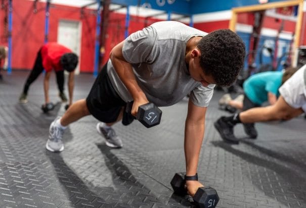 teens program doing push ups